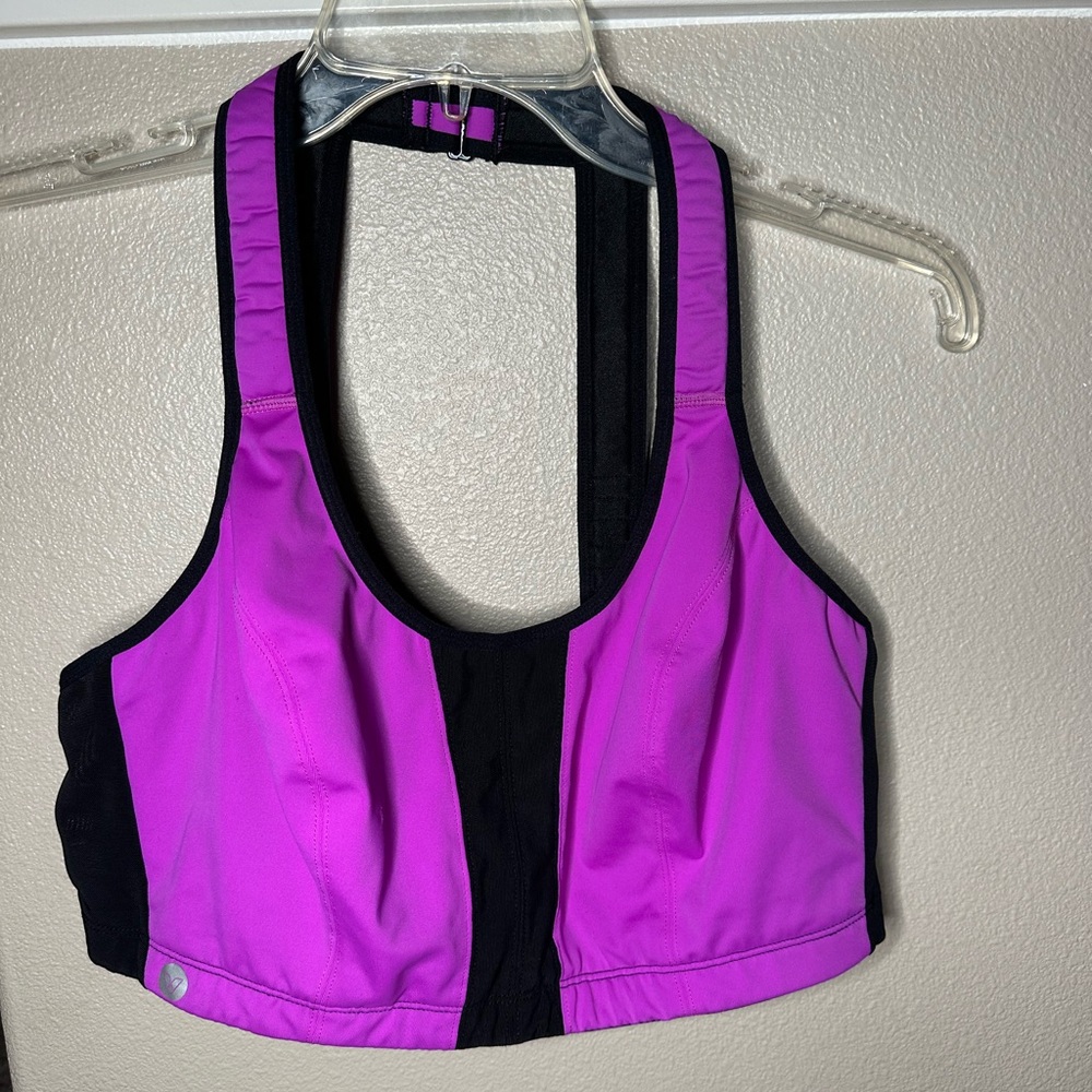 LIVI Active High-Impact Sports Bra 40DD –‎ Purple/Black Adjustable Racerback